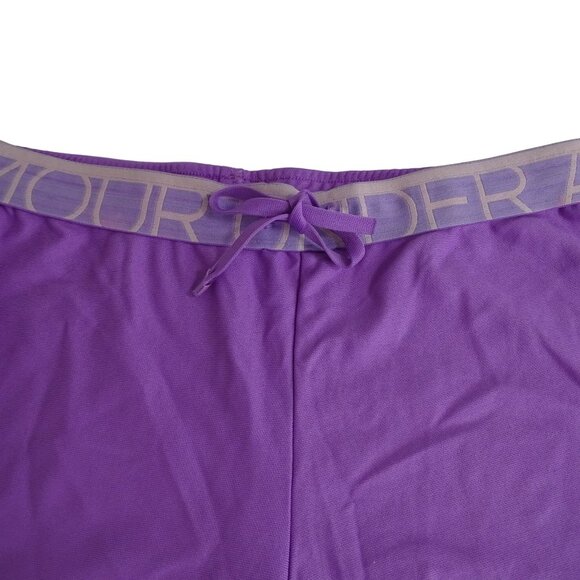 Under Armour HeatGear Purple Athletic Shorts Women Size M Running Workout FLAW - Picture 2 of 8